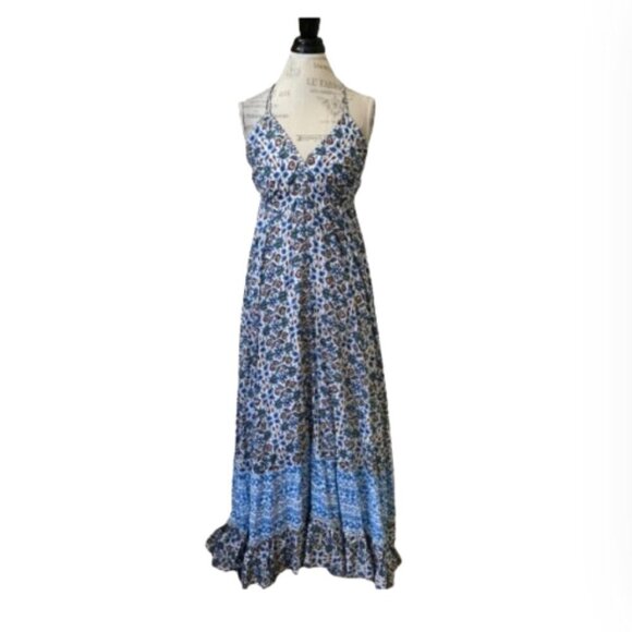 Roberta Roller Rabbit Dresses & Skirts - Roberta Roller Rabbit Marble Lois Maxi Dress Womens Small Blue V-Neck Sleeveless